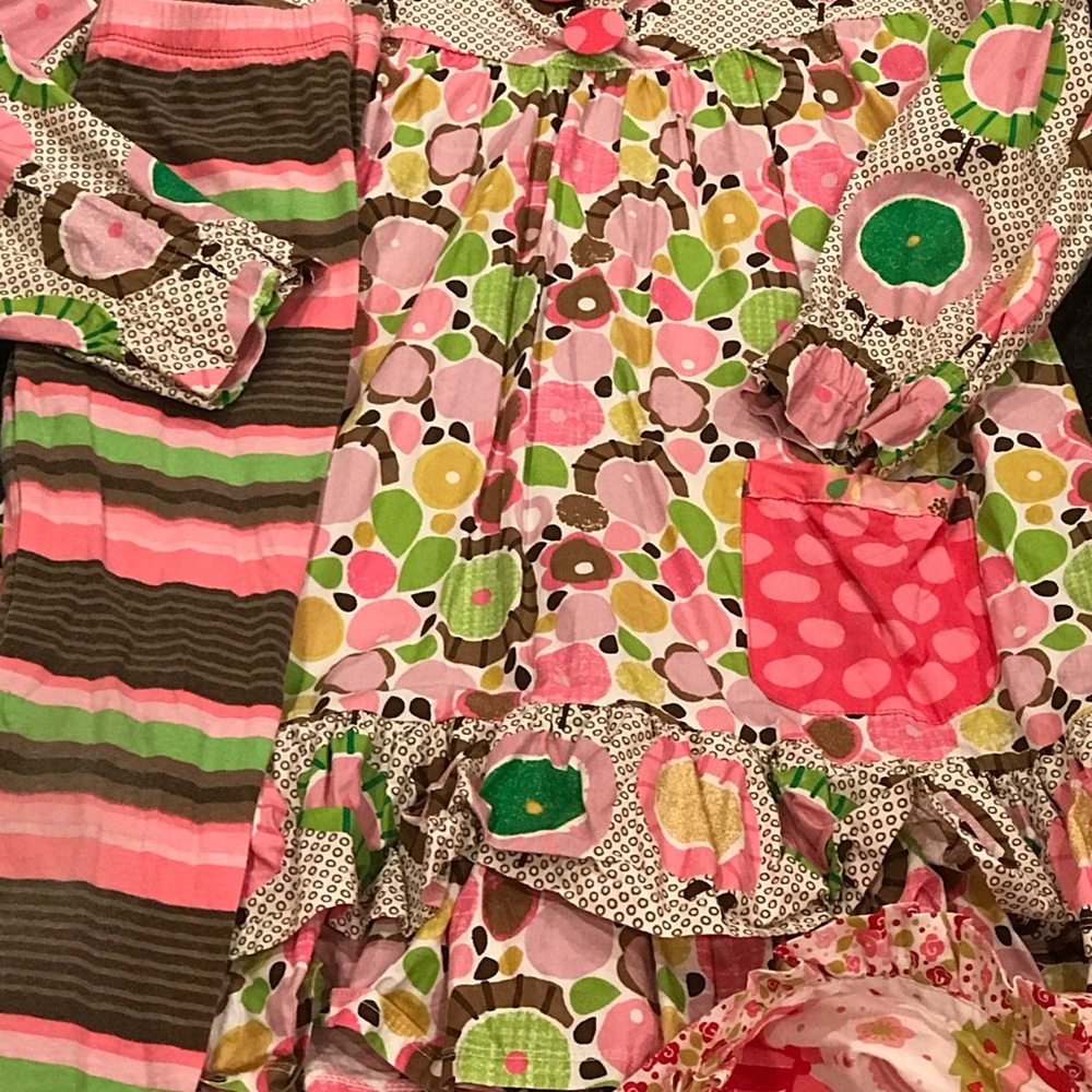 Jelly the Pug dress tunic & leggings set size 7